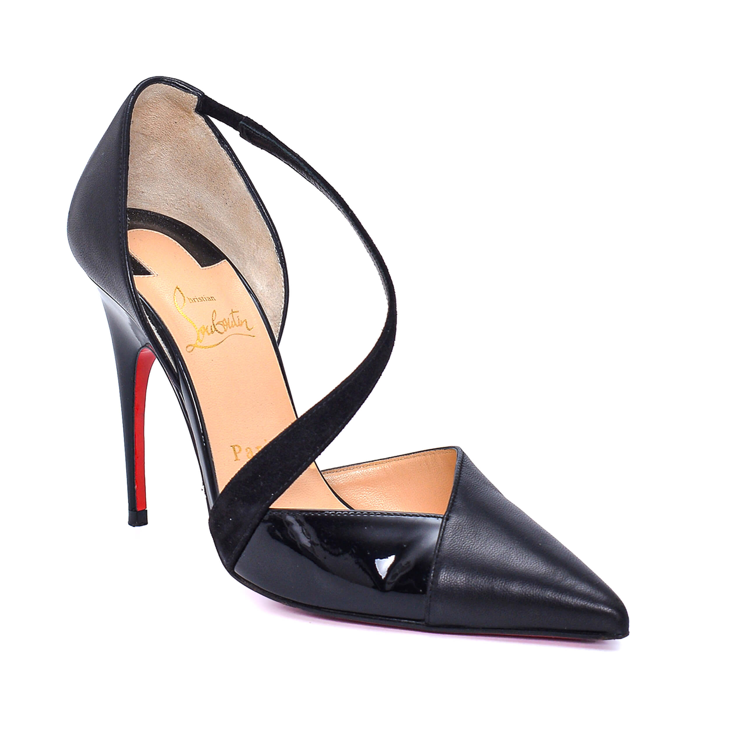 Christian Louboutin - Black Leather & Patent Leather Pumps